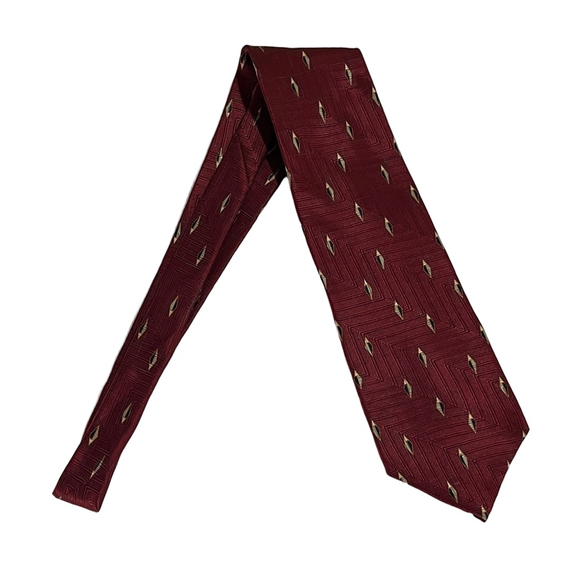 Bill Blass Other - Bill Blass Elegant Burgundy Tie with Gold Accents